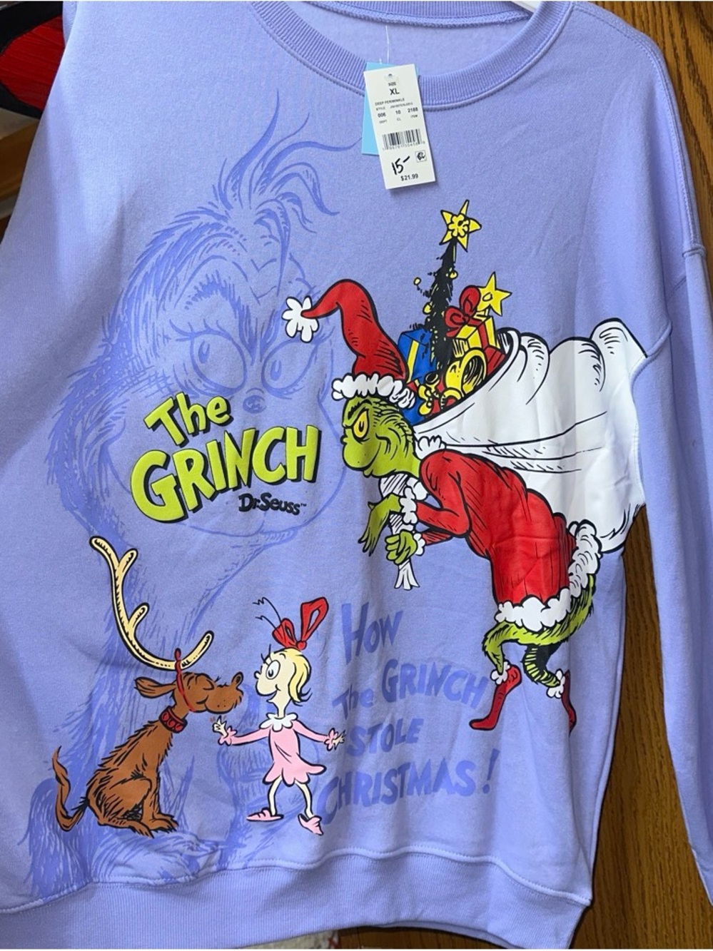 The Grinch Lavender Graphic Sweatshirt by Dr. Seuss